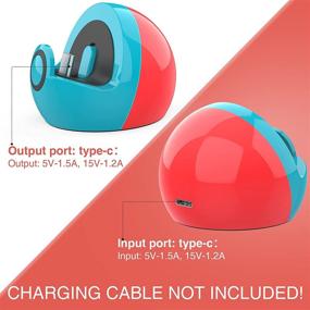 img 1 attached to 🎮 HEIYING Mini Charging Dock for Nintendo Switch/Switch Lite/OLED, Type C Port Charging Stand" - Neon Blue & Neon Red Classic Colors Switch Lite Dock