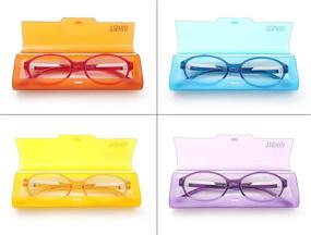 img 2 attached to 👓 Women's Blue Light Blocking Reading Glasses – Oval Round Computer Readers with Colorful Protective Cases for Eye Strain Relief