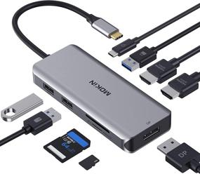 img 4 attached to 🔌 9 in 1 Triple Display Multiport Adapter: USB-C Docking Station with Dual HDMI, DisplayPort, 4K Video Output, 3 USB Ports, 100W PD, SD/TF Card Reader - Compatible with MacBook Pro, MacBook Air, and Type C Laptops