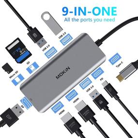 img 3 attached to 🔌 9 in 1 Triple Display Multiport Adapter: USB-C Docking Station with Dual HDMI, DisplayPort, 4K Video Output, 3 USB Ports, 100W PD, SD/TF Card Reader - Compatible with MacBook Pro, MacBook Air, and Type C Laptops