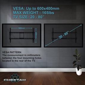 img 2 attached to 📺 Cheetah APTMM2B TV Wall Mount for 20-80" TVs (some up to 90”) – VESA 600 & 165lbs, Fits 16” and 24” Wall Studs, Tilt TV Bracket, 10' Twisted Veins HDMI Cable, 6" 3-Axis