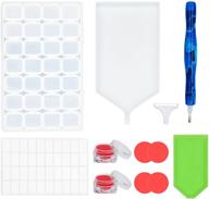 💎 diamond painting tools kit, 5d diamond art resin pens with 28 slots embroidery box, dual-headed diamond sticky pens, placers wax and large trays for diy crafts - includes 40 pieces logo