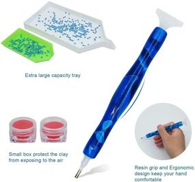 img 3 attached to 💎 Diamond Painting Tools Kit, 5D Diamond Art Resin Pens with 28 Slots Embroidery Box, Dual-Headed Diamond Sticky Pens, Placers Wax and Large Trays for DIY Crafts - Includes 40 Pieces