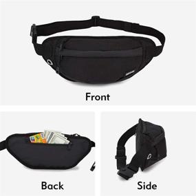 img 1 attached to 🎒 SINNO Fanny Pack for Women Men - 3-Zipper Pockets, Ideal for Hiking, Running, Workout, Traveling, Dog Walking - Hands-Free Fashion Waist Pack Bag, Fits All Phones - Black