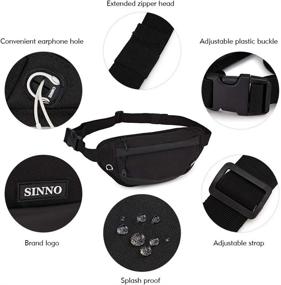 img 2 attached to 🎒 SINNO Fanny Pack for Women Men - 3-Zipper Pockets, Ideal for Hiking, Running, Workout, Traveling, Dog Walking - Hands-Free Fashion Waist Pack Bag, Fits All Phones - Black