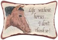 🐎 vibrant 12.5 x 8.5-inch decorative life without horses throw pillow logo