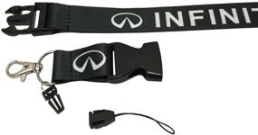 img 2 attached to 🔑 Infiniti Design: Premium Black Neck Strap Lanyard Keychain for Car & House Keys - USA Ship, Quick Release, ID Badge & Card Holder Included