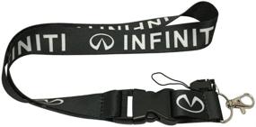 img 3 attached to 🔑 Infiniti Design: Premium Black Neck Strap Lanyard Keychain for Car & House Keys - USA Ship, Quick Release, ID Badge & Card Holder Included