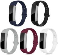 набор из 5 мягких силиконовых ремешков nahai для fitbit alta hr / fitbit alta, большого размера, черного / серого / синего / белого / винного - стильные аксессуары для женщин и мужчин логотип