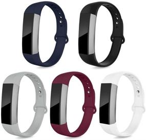 img 4 attached to Набор из 5 мягких силиконовых ремешков NAHAI для Fitbit Alta HR / Fitbit Alta, большого размера, черного / серого / синего / белого / винного - стильные аксессуары для женщин и мужчин