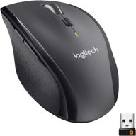 🐭 logitech m705 marathon wireless mouse – extended 3-year battery life ergonomic sculpted shape for right-handed users, hyper-fast scrolling, usb unifying receiver – dark gray (discontinued by manufacturer) логотип