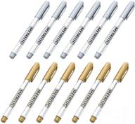 🖌️ creatiee 12pcs metallic marker pens set: gold silver permanent markers for card making, rock painting, glass & more logo