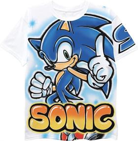 img 1 attached to 🦔 Оставайтесь прохладными и стильными с футболкой с рукавами FREEZE Sonic Hedgehog для мальчиков: коллекция верхней одежды, футболок и рубашек