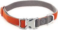 cotton dog collar - soft comfortable strap with metal d-ring and buckle - adjustable collar for small, medium, large dogs - fits all breeds logo