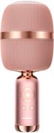 🎤 2021 bonaok wireless bluetooth karaoke microphone: portable mic for pc/smartphones, perfect for home parties indoor/outdoor singing - q3 pink logo