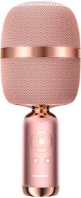 img 4 attached to 🎤 2021 BONAOK Wireless Bluetooth Karaoke Microphone: Portable Mic for PC/Smartphones, Perfect for Home Parties Indoor/Outdoor Singing - Q3 PINK