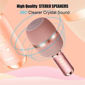 img 3 attached to 🎤 2021 BONAOK Wireless Bluetooth Karaoke Microphone: Portable Mic for PC/Smartphones, Perfect for Home Parties Indoor/Outdoor Singing - Q3 PINK