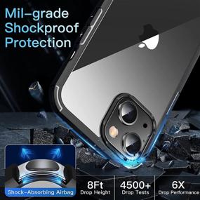 img 2 attached to CASEKOO Crystal Clear iPhone 13 Case [Non-Yellowing] [Military 📱 Drop Protection] Shockproof Slim Phone Cover 6.1 inch 2021 (Black)