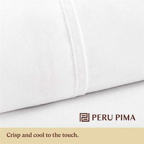 img 1 attached to Peru Pima - Premium 415 Thread Count Percale Queen Bed Sheet Set, White - 100% Peruvian Pima Cotton