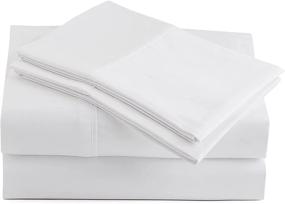 img 4 attached to Peru Pima - Premium 415 Thread Count Percale Queen Bed Sheet Set, White - 100% Peruvian Pima Cotton