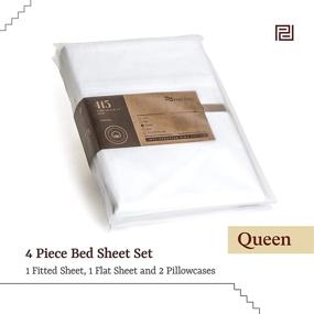 img 3 attached to Peru Pima - Premium 415 Thread Count Percale Queen Bed Sheet Set, White - 100% Peruvian Pima Cotton