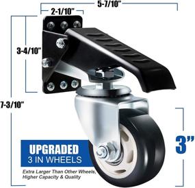 img 3 attached to 🔧 SOLEJAZZ Heavy Duty Retractable Workbench Caster Kit - 880 LBS Capacity, 3" Urethane Wheels, All Steel Construction, includes Bonus Install Template - Pack of 4