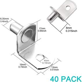 img 3 attached to 🔩 Strong and Durable 40 Pcs Shelf Support Pegs with Hole - Ideal for Kitchen & Bookcase Shelf Bracket, Cabinet Furniture, and Closet Shelf Support - L-Shaped Nickel Plated Clips for Maximum Stability