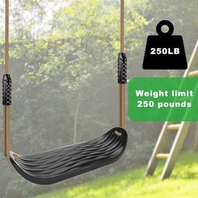 img 1 attached to 🎠 SELEWARE Non-Slip Plastic Swing Seat with 8ft Adjustable Rope and 2 Carabiners - Heavy Duty Playground Swing Set Accessories for Kids, Indoor/Outdoor Backyard Use - Black