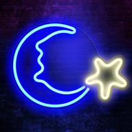 🌙 led moon star neon wall decor - 15" neon signs, usb powered bedroom light, ideal for kids room, living room, bar, christmas, party, lounge, home decoration, wedding логотип