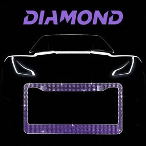 img 2 attached to Eing Car License Plate Frames Bling Crystal Diamonds Car Exterior Accessory For Women Girls