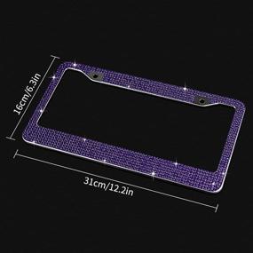 img 1 attached to Eing Car License Plate Frames Bling Crystal Diamonds Car Exterior Accessory For Women Girls