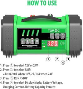 img 1 attached to ⚡ Умное зарядное устройство для аккумулятора для автомобиля - TOPAC 12V 2/10/20A, 24V 2/10A.