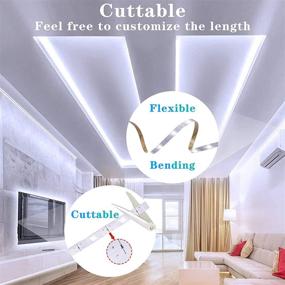 img 1 attached to 🔦 6.56Ft Motion Sensor LED Strip Lights for Under Cabinet - PJJKR Nightlight, Battery Powered in White; Ideal for Wardrobe, Kitchen Cabinet, Counter, TV Back and Showcase Lighting