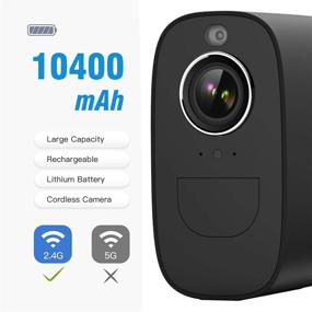 img 3 attached to 📷 10400mAh Wireless WiFi Security Camera for Outdoor/Home - Battery Powered, 1080P Video, Color Night Vision, PIR Motion Detection, Spotlight, 2-Way Audio, Waterproof, SD/Cloud (Black)