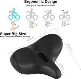 img 3 attached to 🚲 NEUFLY Oversized Comfort Bike Seat - Wide Soft Padded Saddle Cushion for Women and Men