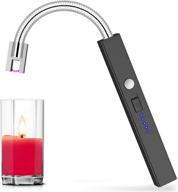 🕯️ hifan candle lighter: rechargeable electric arc lighter with led battery display for flameless, windproof outdoor adventures, bbqs, stove cooking, and fireworks logo