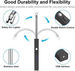 img 3 attached to 🕯️ HiFan Candle Lighter: Rechargeable Electric Arc Lighter with LED Battery Display for Flameless, Windproof Outdoor Adventures, BBQs, Stove Cooking, and Fireworks