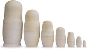 img 4 attached to Unpainted Blank Wooden Russian Nesting Novelty & Gag Toys
