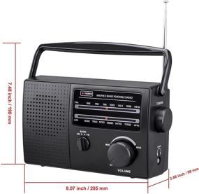 img 3 attached to 📻 PR-137 AM/FM Portable Radio, Local Power (120V) or Battery-Powered (Battery Sold Separately)