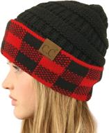 🧢 cc fleeced fuzzy lined chunky beanie hat: unisex, thick and warm cap with stretchy fit логотип