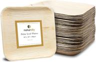 🌿 eco-friendly 10-inch disposable palm leaf plates (50 pack) - 100% natural & compostable, comparable to bamboo plates - sturdy, elegant option logo