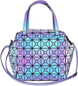 img 4 attached to Luminous Geometric Holographic Reflective Backpacks Women's Handbags & Wallets and Fashion Backpacks
