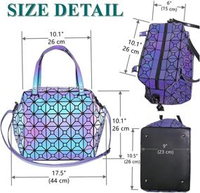 img 1 attached to Luminous Geometric Holographic Reflective Backpacks Women's Handbags & Wallets and Fashion Backpacks