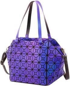 img 3 attached to Luminous Geometric Holographic Reflective Backpacks Women's Handbags & Wallets and Fashion Backpacks