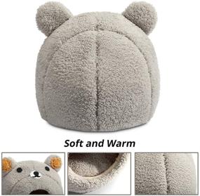img 1 attached to 🐹 Hollypet Warm Small Pet Animals Bed: Perfect Mini House for Dutch Pigs, Hamsters, Hedgehogs, Rats, Chinchillas, and Guinea Pigs - Teddy Bear Design!