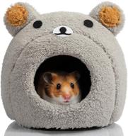 🐹 hollypet warm small pet animals bed: perfect mini house for dutch pigs, hamsters, hedgehogs, rats, chinchillas, and guinea pigs - teddy bear design! logo