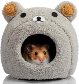 img 4 attached to 🐹 Hollypet Warm Small Pet Animals Bed: Perfect Mini House for Dutch Pigs, Hamsters, Hedgehogs, Rats, Chinchillas, and Guinea Pigs - Teddy Bear Design!