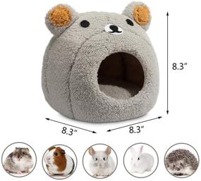 img 3 attached to 🐹 Hollypet Warm Small Pet Animals Bed: Perfect Mini House for Dutch Pigs, Hamsters, Hedgehogs, Rats, Chinchillas, and Guinea Pigs - Teddy Bear Design!