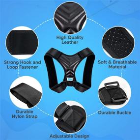 img 3 attached to 👍 FADD Posture Corrector for Men and Women, Adjustable Upper Back Brace - One Size Fits Most for Pain Relief & Support, Comfortable & Breathable Straps - Invisible Under Clothing