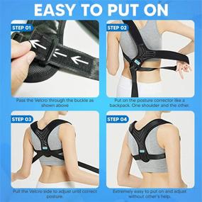 img 2 attached to 👍 FADD Posture Corrector for Men and Women, Adjustable Upper Back Brace - One Size Fits Most for Pain Relief & Support, Comfortable & Breathable Straps - Invisible Under Clothing